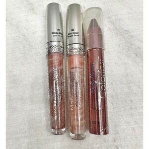 Lot Of 3 Sally Hansen Moisture Twist Lip Gloss & Color Fast Tint + Moisture Balm